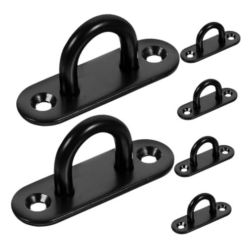 Mipcase Utility Hooks Ceiling Hanging Hooks Ceiling Mount Hanger Pad Eye Plate for Punching Bag Mount (6 Pack Black)