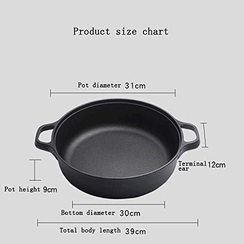 Wok de hierro fundido de 31 cm sin revestimiento antiadherente miniatura 2