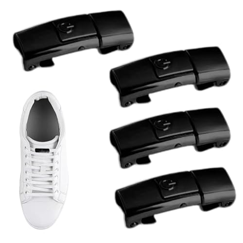 結ばない弾性シューレース,シューレースクリップ 結ばない靴ひも | 2 組簡単素早い交換用バックル サッカーハイキングランニングウォーキングテニスワークスニーカー 男女兼用 子供用 大人用