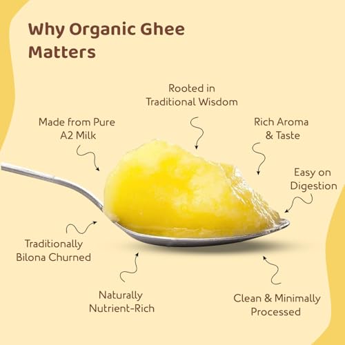 Image of Umanac Organic A2 Bilona Desi Cow Ghee 500 ml | Certified Organic | Grass Fed Desi Cow Milk | Traditional Bilona Method