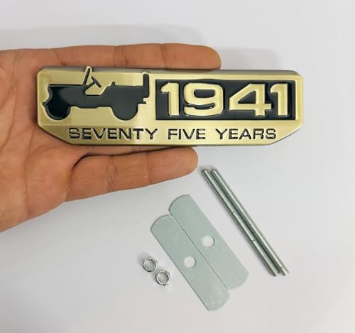 Image of Emblems for Car & Bike Metal Lo.go and Grill Me.tal Lo.go, Auto Accessories for Car Emblem 3D Badge Auto Racing Sport Sticker Grand Tourer Decal. (1941 Golden Black Grill Sticker)