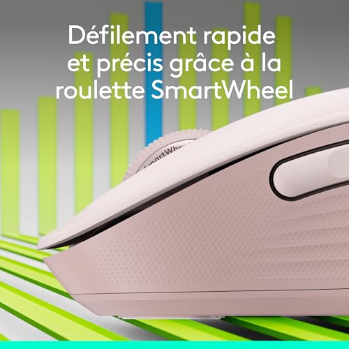 Logitech Signature M650 Souris sans fil - Pour Mains de Petites & Moyennes Tailles, Pile 2 ans, Clics Silencieux, Boutons de Côtés Programmables, Bluetooth, PC/Mac/Multi-Device/Chromebook - Rose