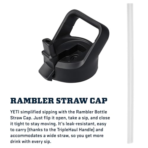 Image of YETI Rambler 26 oz Bottle, Vacuum Insulated, Stainless Steel with Color Matching Straw Cap