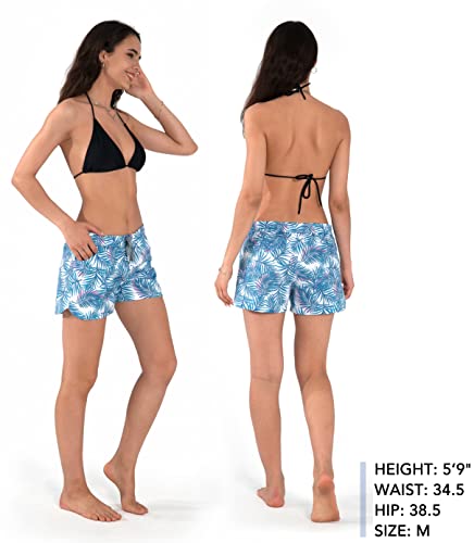 Image of Womens Swim Shorts UPF50+ Board Shorts Quick Dry Beach Shorts Drawstring Sports Summer Bottom