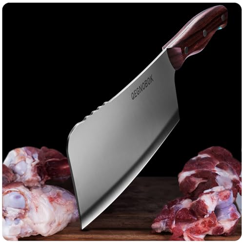 Meat Cleaver Knife, 7 Inch Butcher Knife, Heavy Duty Bone Chopper - Image 3