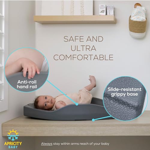 Apricity Baby's Deluxe Diaper Changing Station Large Portable Changing Pad-Unique Shape for Max Comfort-Waterproof Wipeable Diaper Station Non-Slip Baby Changing Mat-Must-Have Changing Pad for Dresser - Image 4