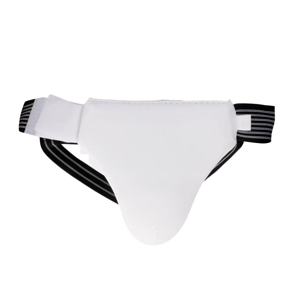 PU Leather Groin or Cup MMA AB White, Men XS