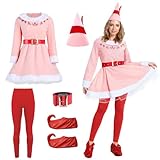 Hladce Women Elf Costume Christmas Cosplay Costume Full Set(L)