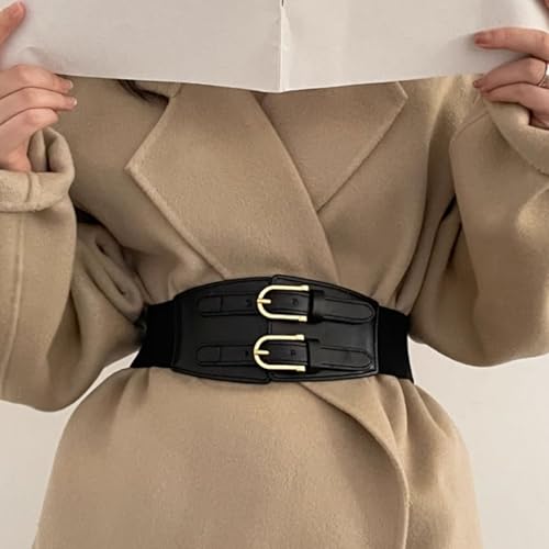 Retro Elastic Skirt Decorative Sweater Waist Seal Wide Black Belt Women's Fashion Belt Leather Waist Belt3