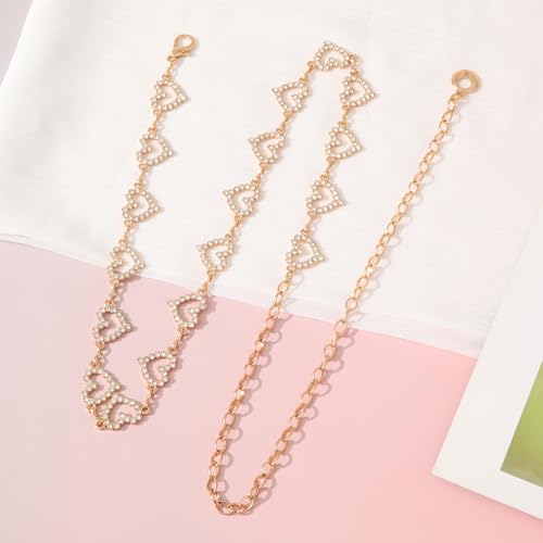 Waist Chain Belts for Women Adjustable Rhinestone Metal Link Belt Gold Silver O-Ring Chain Belt for Jeans Dresses4