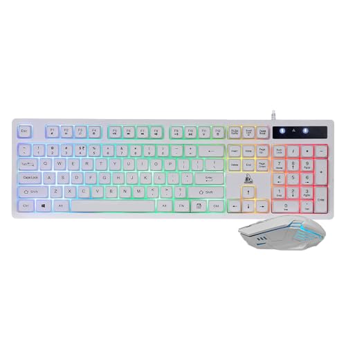 Image of TAG Gamerz Commander 2.0 RGB Gaming USB Keyboard and Mouse Combo|Floating Keycaps|Rainbow RGB Backlight Effects|Silent Keys|Multimedia Keys|1600 DPI with 4 Buttons Gaming Mouse for Pc /Laptop /Mac-White