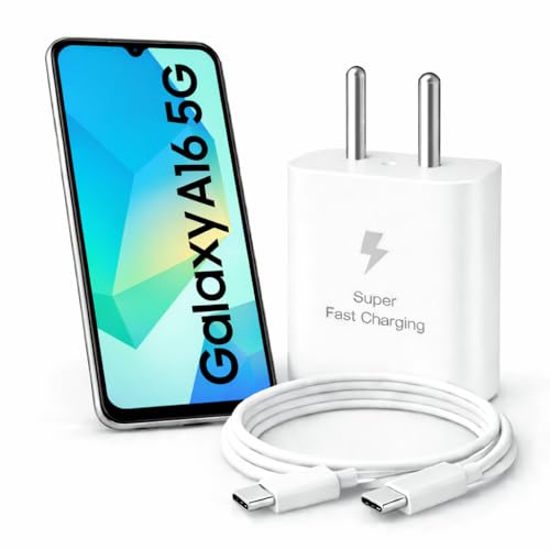 Image of 25W Charger for Samsung Galaxy A16 with Type-C to C Cable | Super Fast Charging PD Adapter for Galaxy S26 /S25 Ultra, S24 FE, M17e /A36 /A16, M15 /M17 /M55 5G, F17 /F70e /Z Fold & S /A /M /F /Z Series Phones