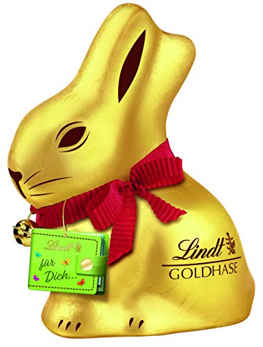 Lindt GOLDHASE mit Geschenkumschlag, Vollmilch Schokoladen-Figur zu Ostern mit persönlicher Botschaft, 1er Pack (1 x 200…