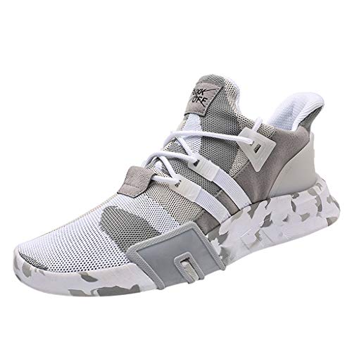 riou Zapatillas Deporte Hombre Transpirable Ligeras Moda Camuflaje Zapatos para Deportivo versátil Calzado Casuales Gimnasio Sneakers Negro, Rojo, Blanco, Azul 39-47
