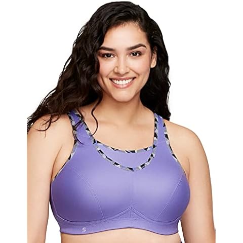 Glamorise Full Figure Plus Size No-Bounce Camisole Sports Bra Wirefree #1066 Purple Cover