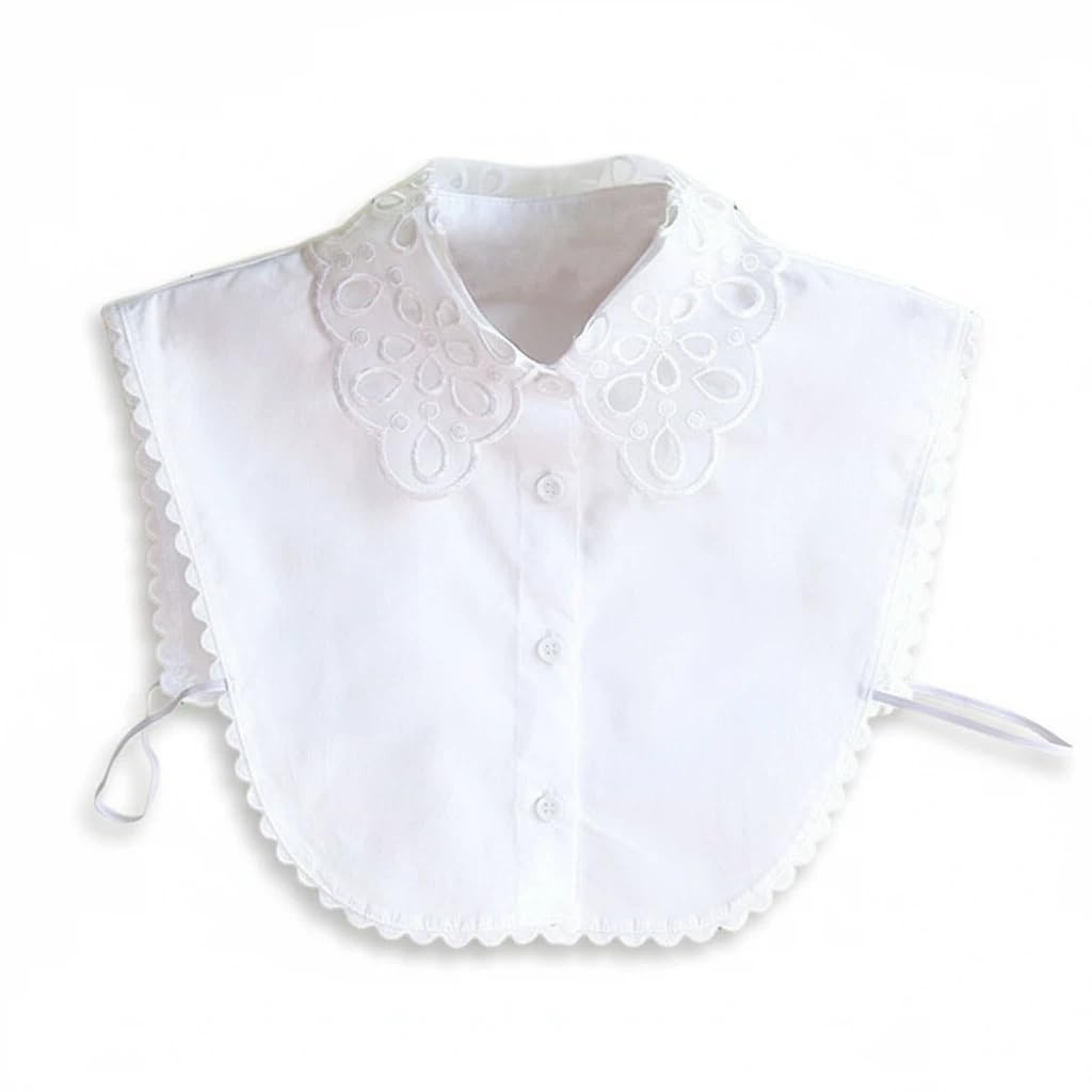 New Women Blouses Fake Collar Half Shirt Detachable False Collar (White)