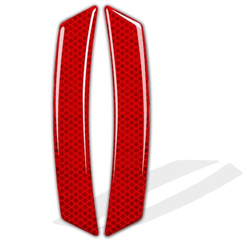 muekzru Car Reflective Trim Side Marker Stickers,Automotive Exterior Accessories Reflector Guard for Car SUV Pickup Truck Wheel Well Arch or Side Bumper Fenders,Outdoor Safety (RED-2PCS)