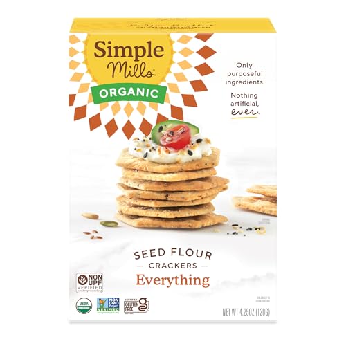 Image of Simple Mills Organic Seed Flour Crackers, Everything, 1pk, 4.25oz