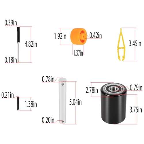 Image of PTH50 Pallet Jack Front Load Wheels Replacement Kit for Crown PTH50 Pallet Jack, Come with Axles, Poly Tread Black with Bearings 20mm