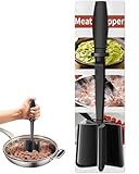 Picador de carne, triturador de patatas de silicona, herramienta picadora de carne molida para mezclar y picar, utensilios de cocina antiadherentes (negro)