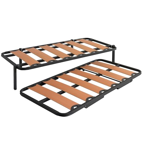 Miroytengo Somier Cama Canguro Tubo 40x30 mm Patas Plegables y Ruedas Incluidas (90x190 cm)
