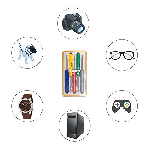 KER Mini Screwdriver Set, Eyeglass Repair Tool Kit, 5PCS Double Head Precision Screw Driver with Flathead and Phillips for Glasses, Electronics, Toys, Watches