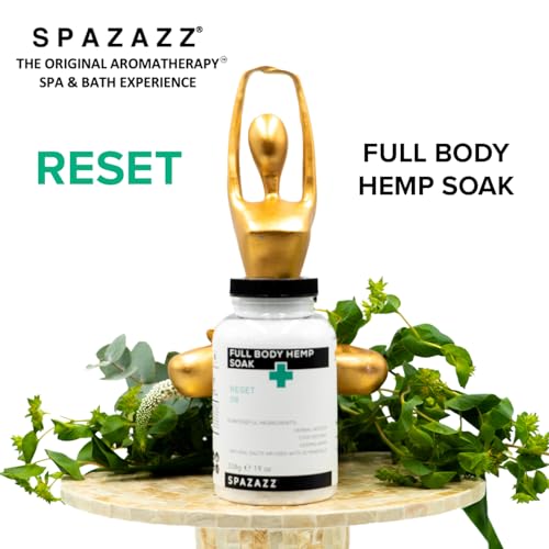 Spazazz Full Body Hemp Soak - 1000mg Hemp - Spa Hot Tub & Bath Aromatherapy Bath Salt Crystals - 538g/19oz (Reset 06) - Image 4