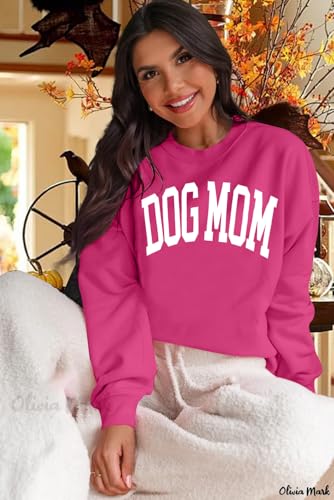 KNEYATTA Dog Mom Sweatshirt Women Dog Lover Sweatshirt Funny Graphic Fall Sweatshirts Mam Pullover Tops2
