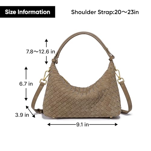 Bolso hombro ante tejido hobo estilo crescent miniatura 6