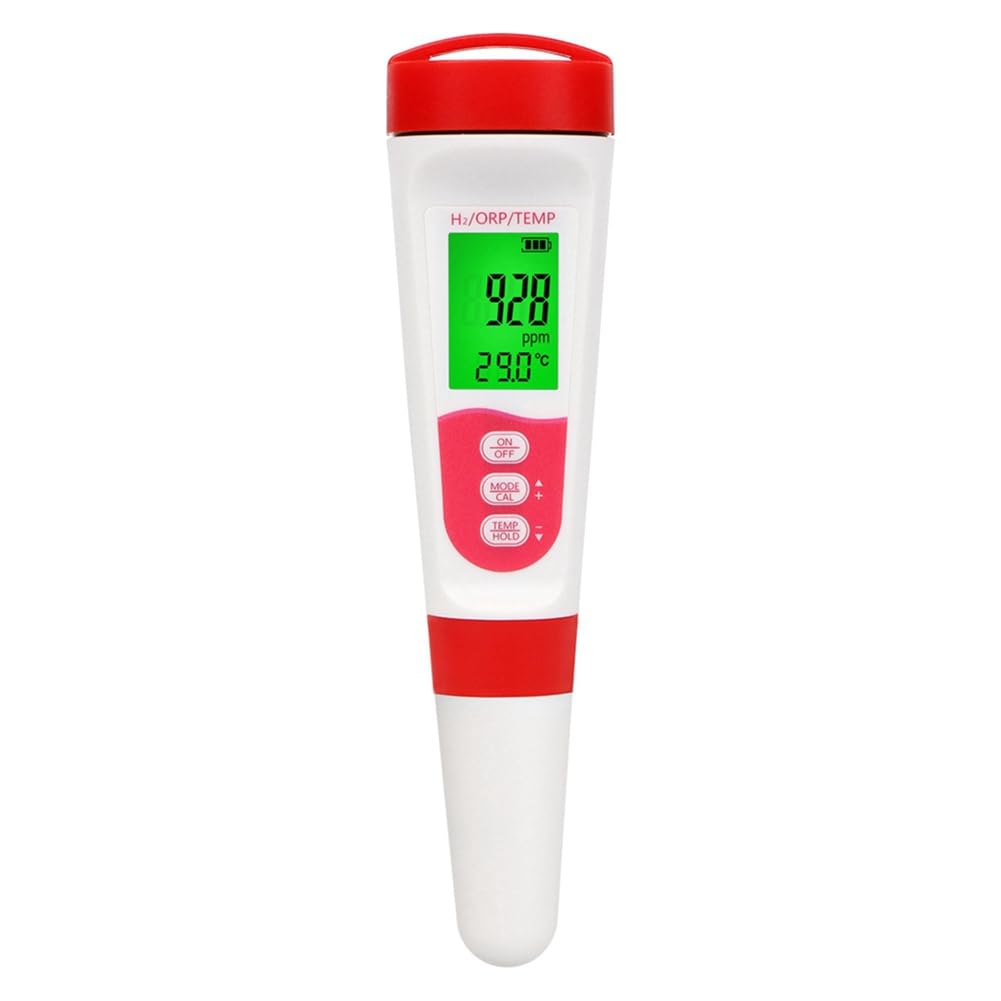 Muqeu Hydrogen Water Quality Analyzer H2 Monitor, Temp & Orp Meter 0-2400Ppb Fordrinking Water, Aquariums, Spa