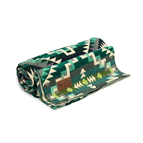 QISU Wool Blanket Throw | Large, Beautiful, Warm, Handmade in