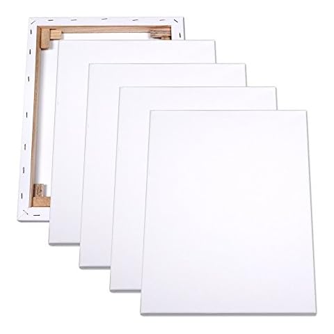 Schramm® 4 Stück Pack Kanevas Keilrahmen 30x40cm Keil Rahmen bespannt mit Baumwolle Leinwand 4er Pack Cover