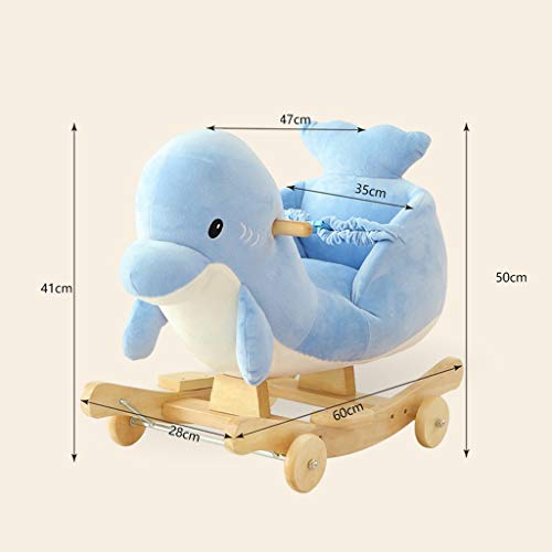 Schaukelpferd QIQIDEDIAN Kinderspielzeug Geschenke Baby Trojaner Delphin Trojaner Musik Geschenk (Color : A) – Bild 5