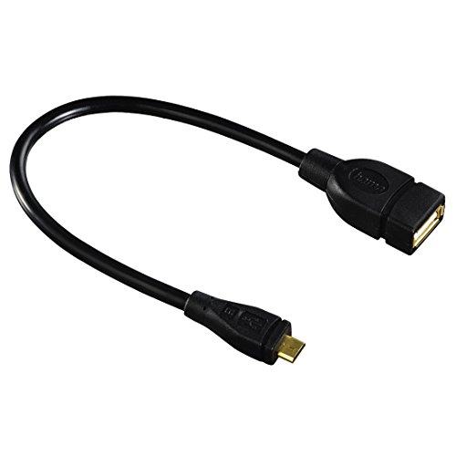 Hama - USB 2.0 Adapter Cable, OTG, micro B plug - A socket, 15 cm, black - Silver (1 Accessories)
