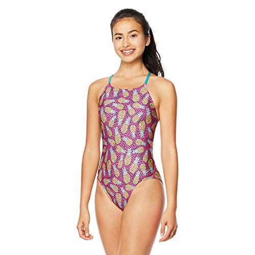 Speedo Women's Swimsuit One Piece Endurance Turnz Tie Back Printed