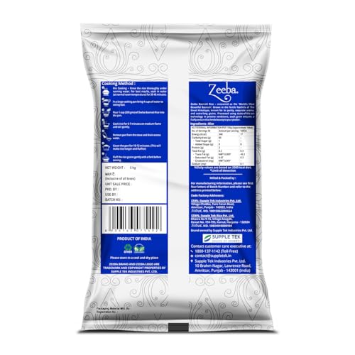 Image of Zeeba Everyday Basmati Rice 5 Kg, Perfect for Everyday Cooking (Cooked length upto 14mm*) (Pack of 3)