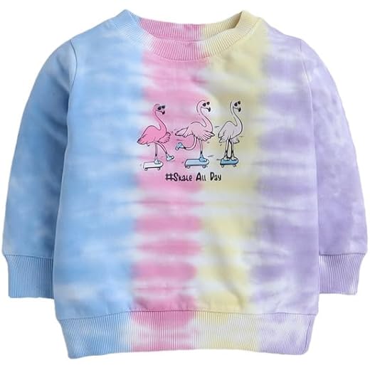 Girls Cotton Round Neck Sweatshirt