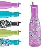 chilly's kids original bottle - borraccia termica in 90% acciaio inox, senza bpa, a doppia parete, per bevande calde e fredde, 350 ml, crew