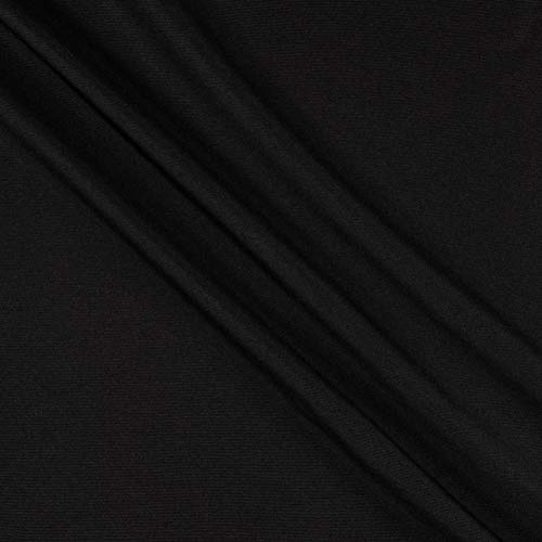 Premium Solid Black Polyester Twill Fabric - Versatile, Durable, and Elegant Material by the Yard