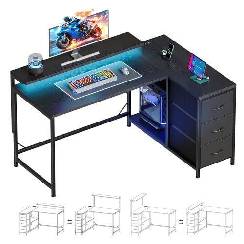 YeTom l���f�X�N �� �Q�[�~���O�f�X�N �p�\�R���f�X�N ���j�^��̍������߉\ �R�[�i�[�f�X�N �{�I�t�� �����o���ƃR���Z���g�t�� ���E����ւ��Ή� �I�t�B�X�f�X�N �׋��� �w�K�� ��100.5cm �z�[���I�t�B�X�p �u���b�N