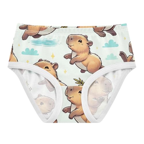 Cute Capybara Toddler Girl Undies, Girls Cotton Underwear, 2T–8 Years
