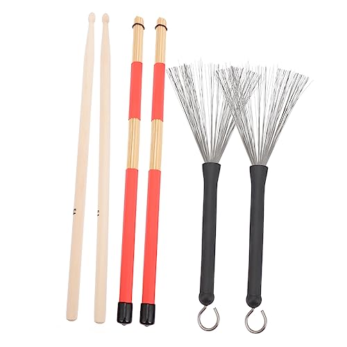 Kit de baquetas multiuso con escobillas para batería miniatura 1