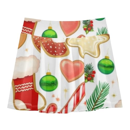 Joisal Athletic Shorts Girls Skorts Tennis Skirts for Kids Cute Comfy Little Girl Christmas Gingerbread Cookies 3t