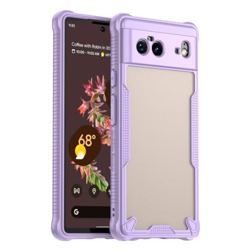 Coque Google Pixel 6 premium violet givré avec protection d'écran en verre