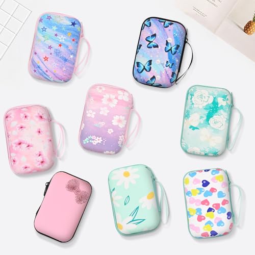 Protector de cable de mariposa rosa con funda para cargador y estuche organizador 7