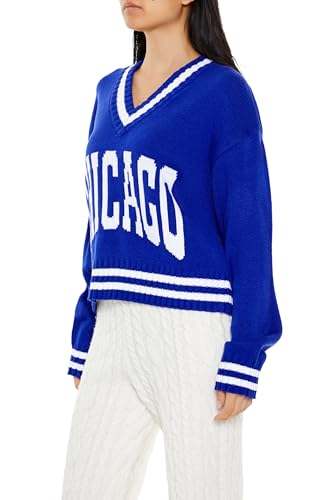 Forever 21 Women's Varsity-Striped Chicago Sweater4