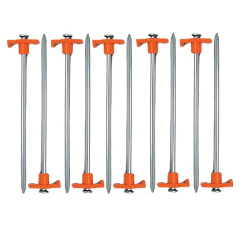 OHAOLYLE Tent Pegs Heavy Duty Camping Pegs Ground Pegs Awning Pegs Long Steel Ground Stakes Metal Tent Pegs(10pcs)