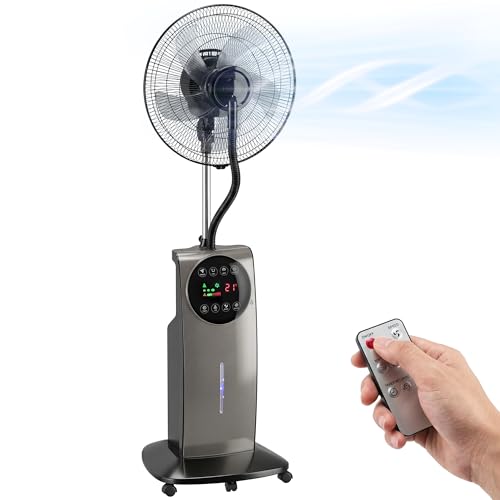 HOMCOM Ventilatore Nebulizzatore Serbatoio 3.1L, 3 Modalità, 3 Velocità, Antizanzare, Ventilatore...