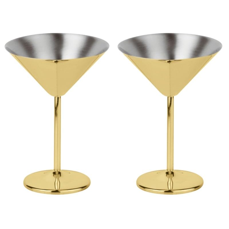 Tazas de Martini Sambonet Paderno doradas que mantienen el frío de tus cócteles sin romperse
