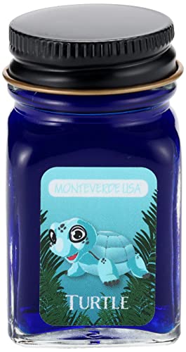 Image of Monteverde Jungle Fountain Pen Ink, 30ml, Turtle (Turquoise) | Animal-inspired fountain pen ink with bold color, smooth flow, and creative writing personality.